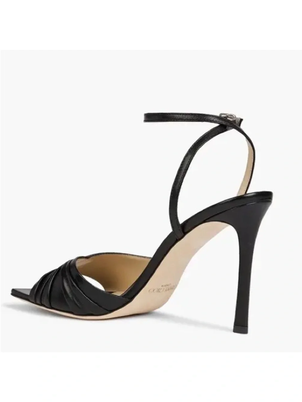Jimmy Choo Basil Ankle Strap High Heel Black Sandals, Size 35 NEW in Box+DustBag